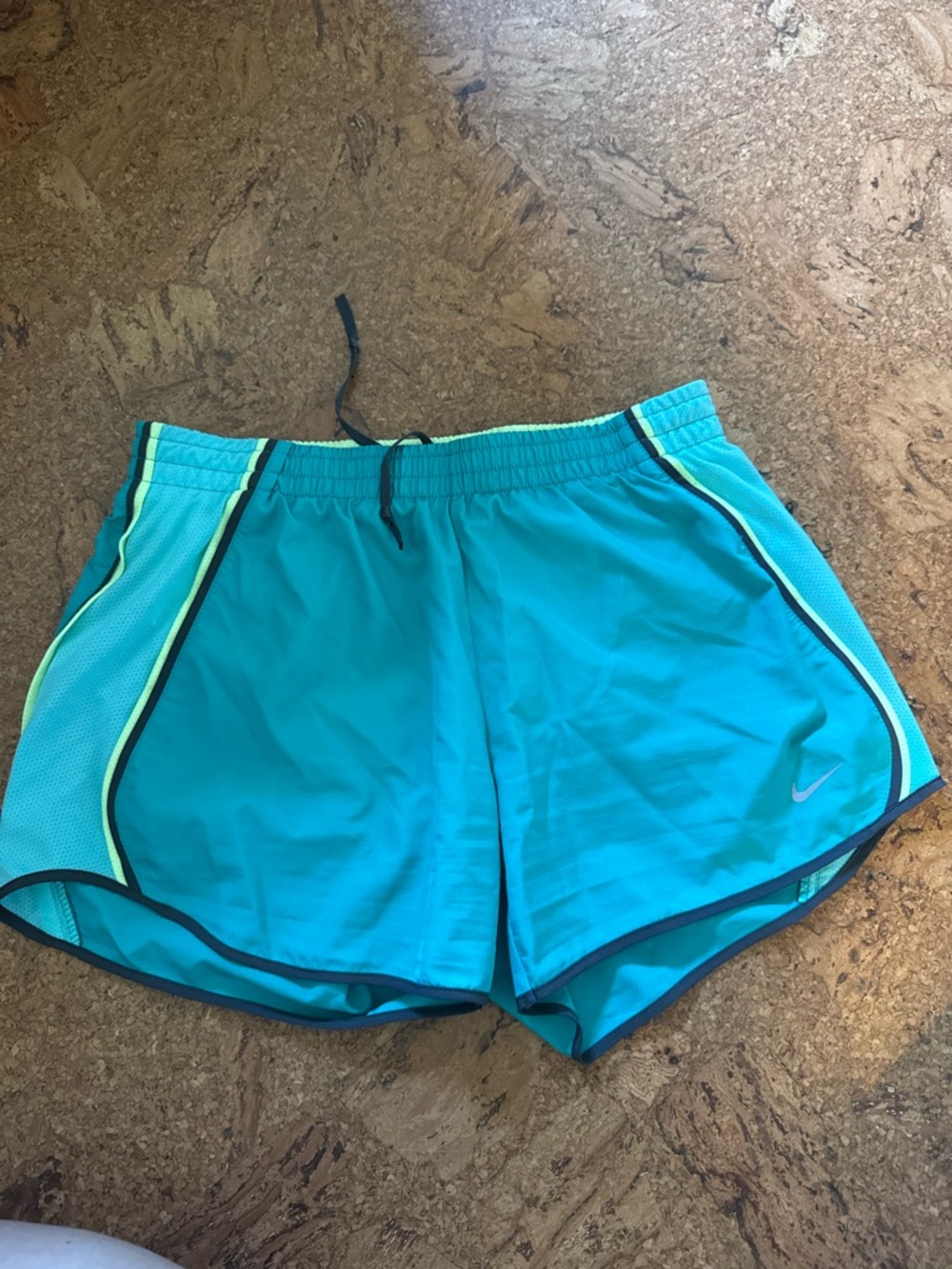 Nike Dri Fit Women's Aqua Teal Athletic Running Shorts Dri-Fit